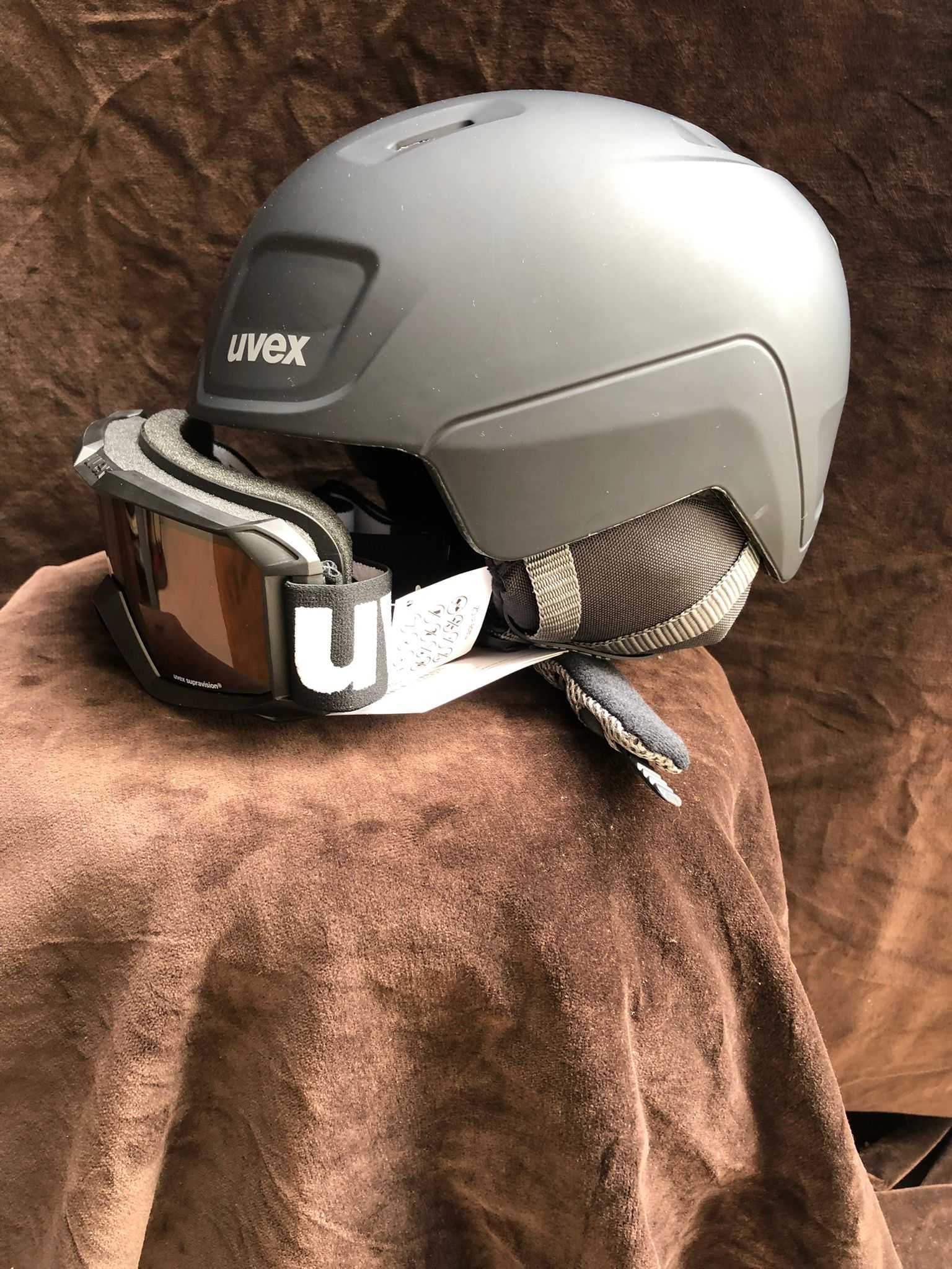 Kask narciarski + Gogle - UVEX Heyya Pro Set Pure Black 51-55 cm