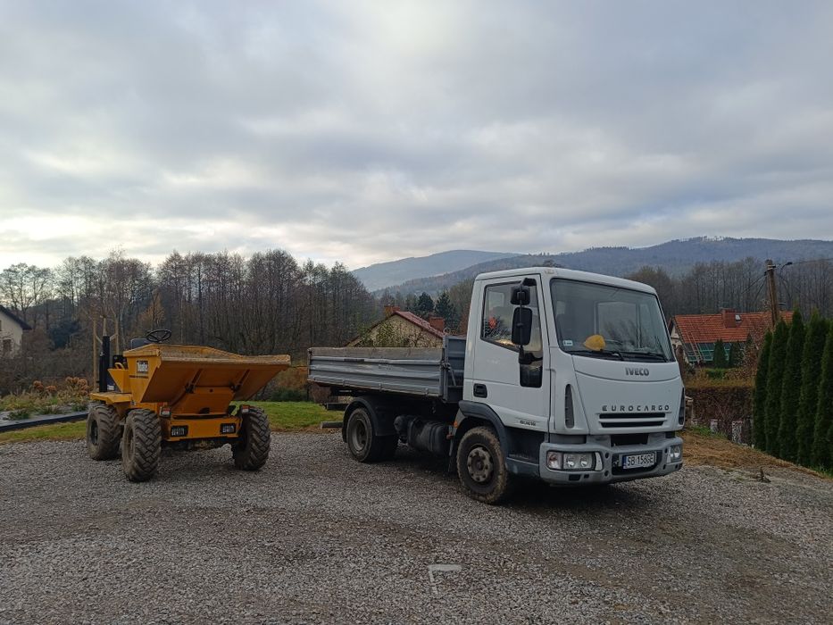 Wywóz gruzu ziemi zaladunek  transport minikoparka uslugi transportowe