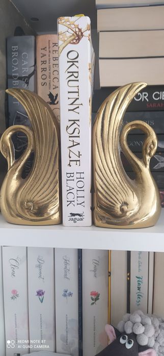 Mosiężne podpórki do książek Łabędzie Super