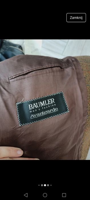 Marynarka z wełną brązowa z kratką poduszki na ramionach coguette