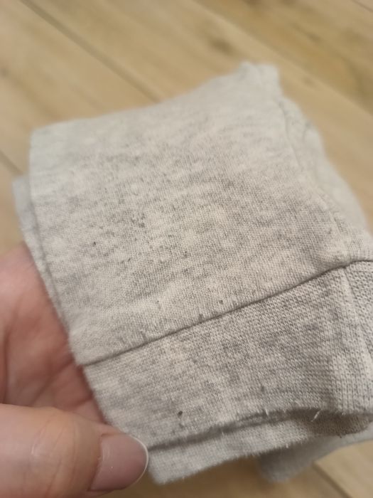 Dziecięce niemowlęce szare materiałowe spodnie legginsy na gumkę