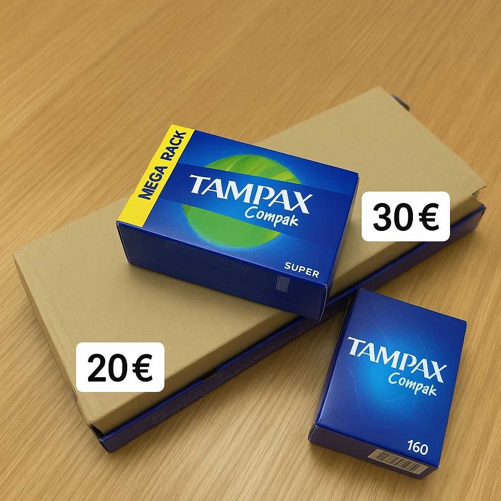Tampões Tampax Compak Super 32*5 + 2 Pacotes de Absorventes