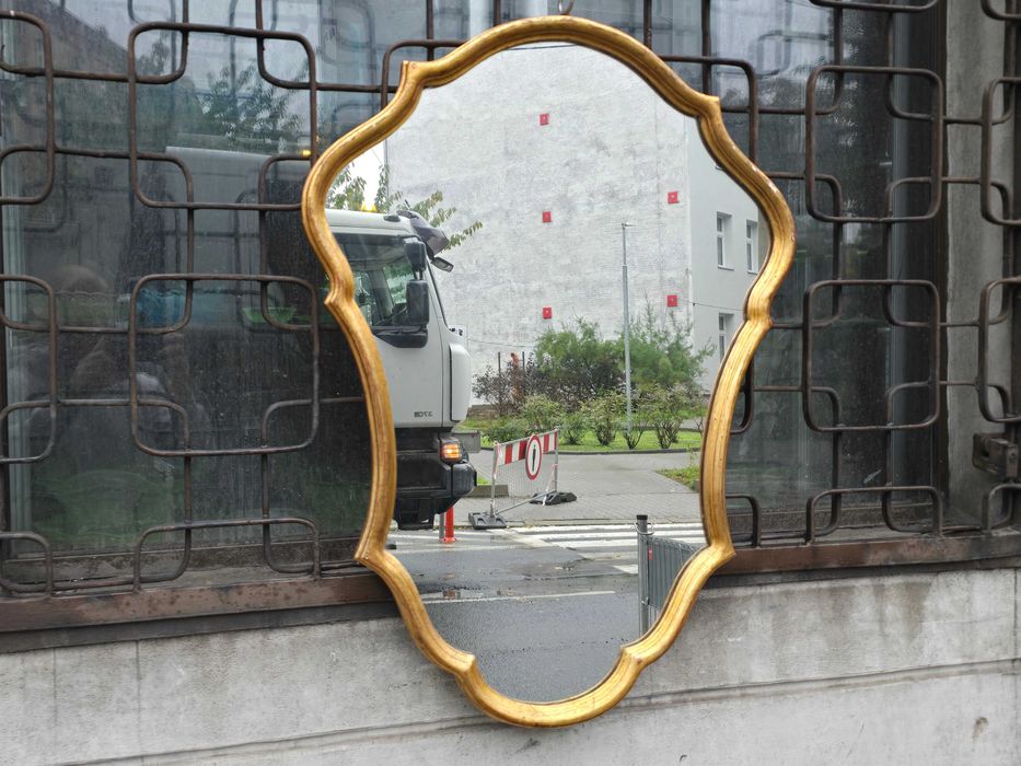 Stare duże lustro złota rama