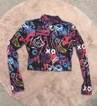 Kolorowa bluzka w litery SHEIN r. 36 dopasowana bluzka crop top