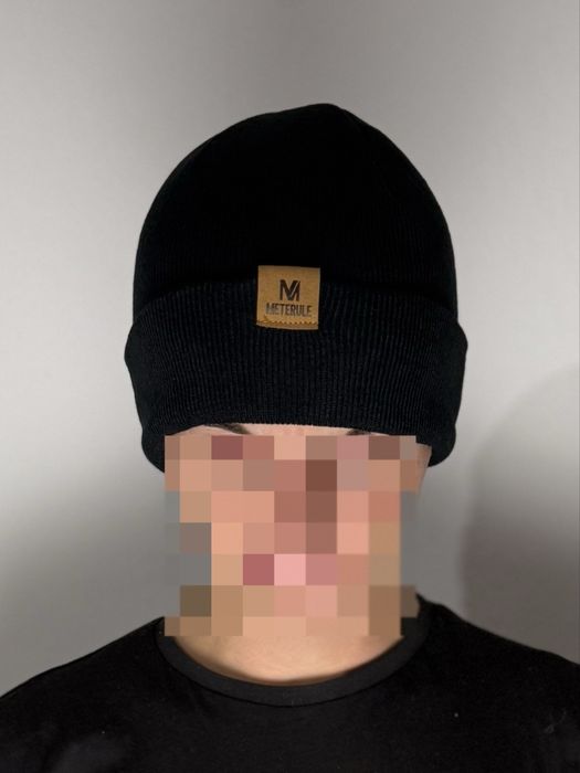 Czarna ciepła zimowa czapka męska - Nowa