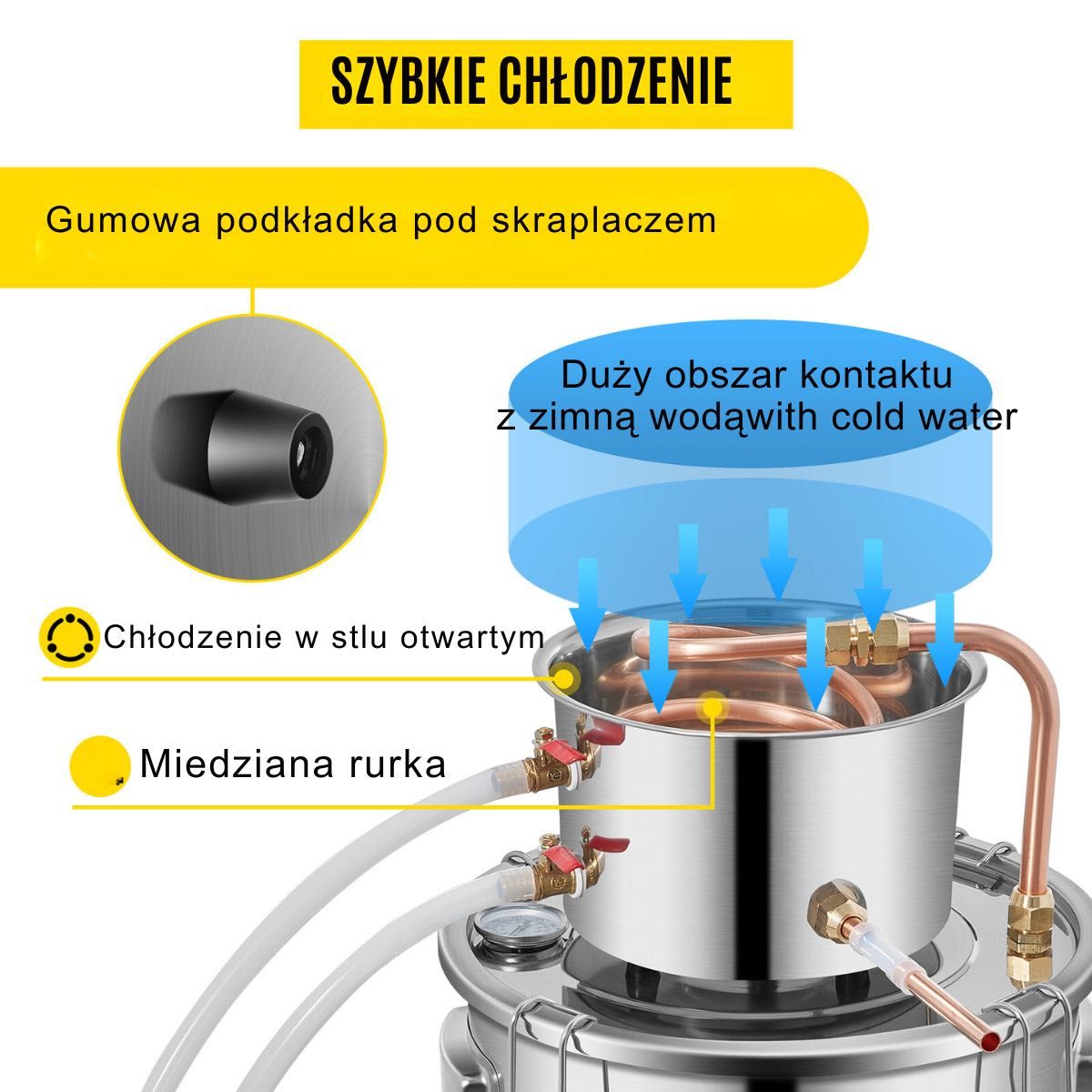 DESTYLATOR ALKOHOLU Kompletny Zestaw Do  Piwa Whisky Wódki Wina 20L