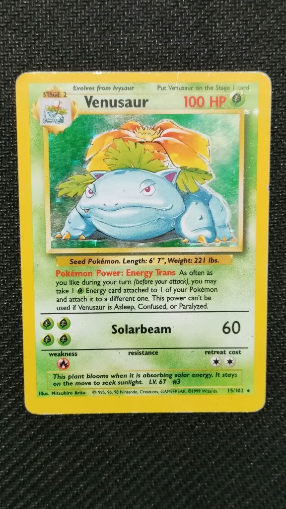 Pokemon Venusaur Base Set karty Pokemon