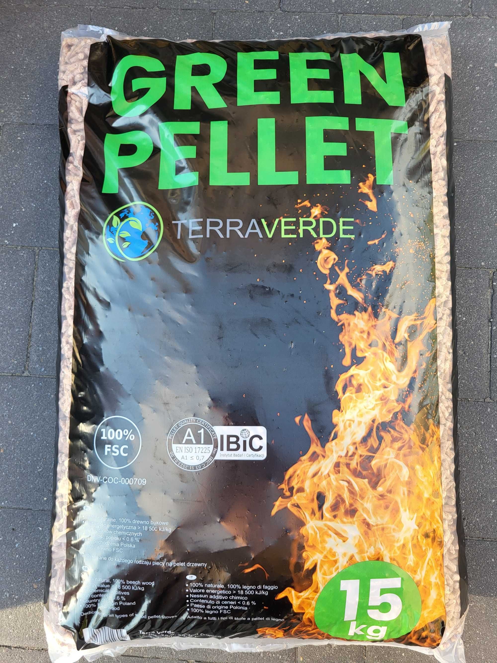 Pellet GREEN z certyfikatem 100% polski, 100% bukowy -dostawa HDS