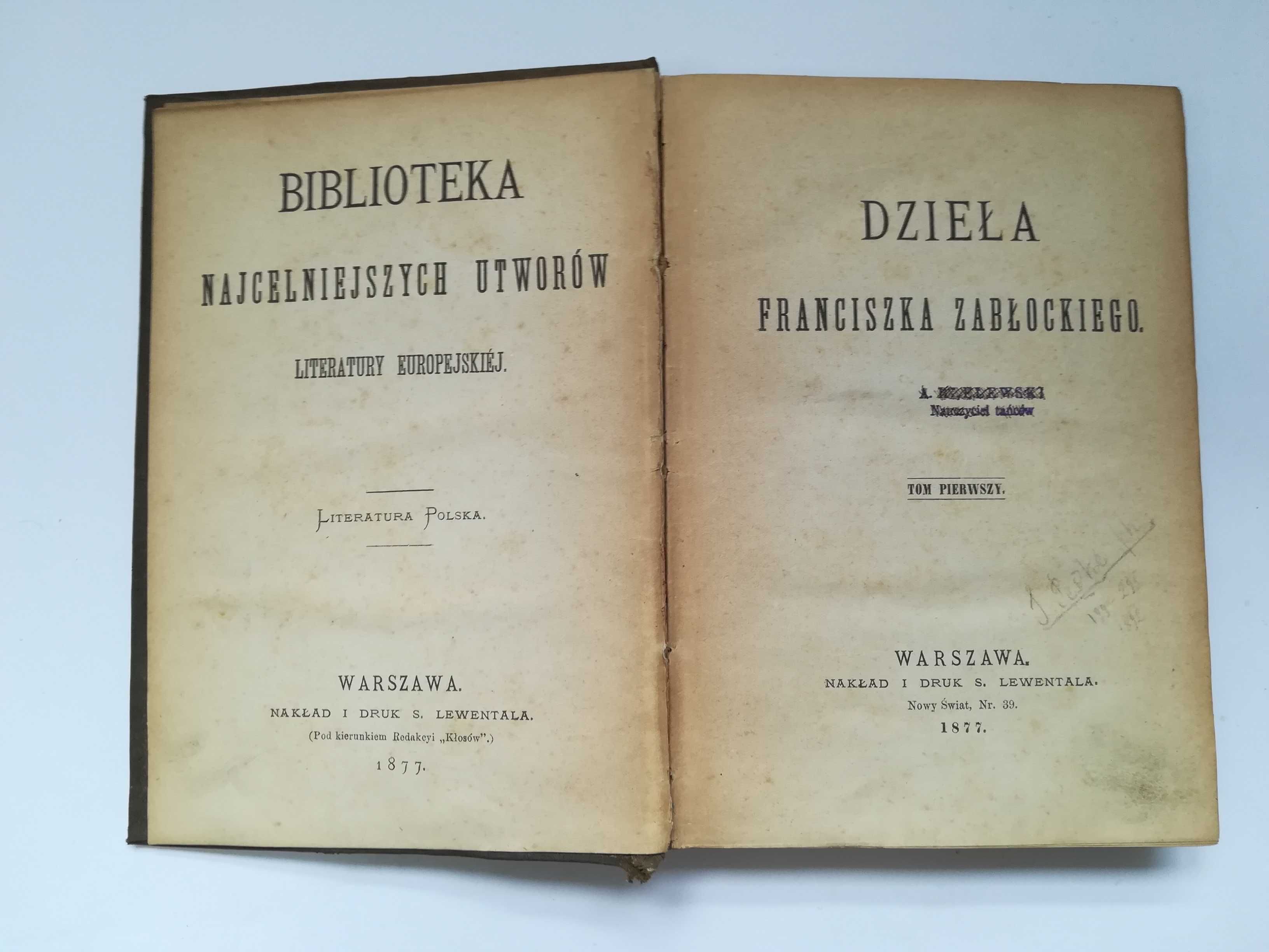 Franciszek Zabłocki - Tom I i II biały kruk