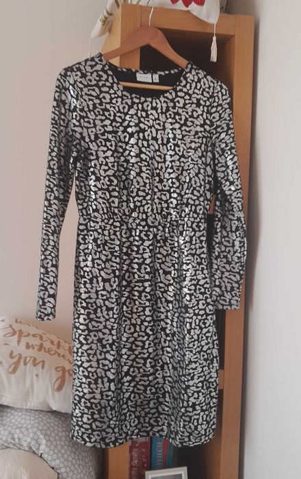 Sukienka Vila 38 M Andrzejki srebrna