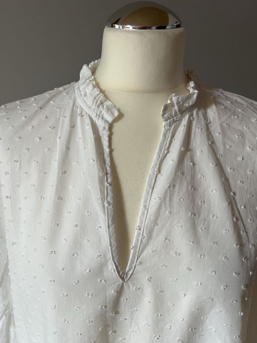 Sukienka biała Zara falbany r. XL jak nowa