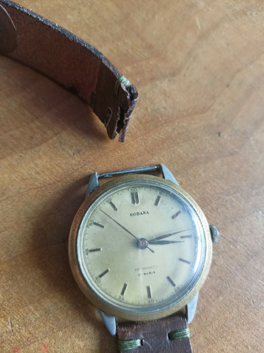 Stary szwajcarski zegarek vintage Rodana