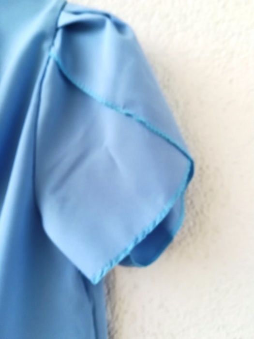 bluzka błękitna letnia szyfonowa