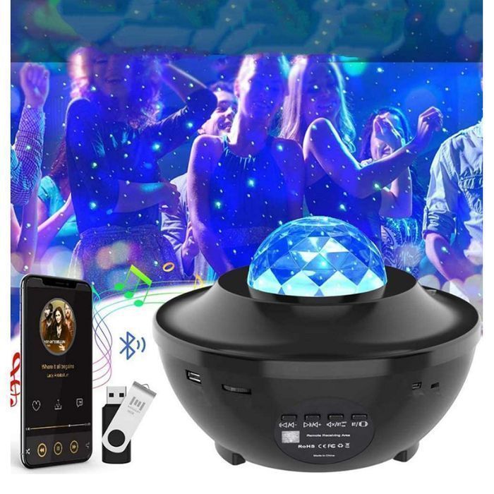 Projektor Gwiazd Rzutnik Nieba Lampka Nocna LED Głośnik Bluetooth