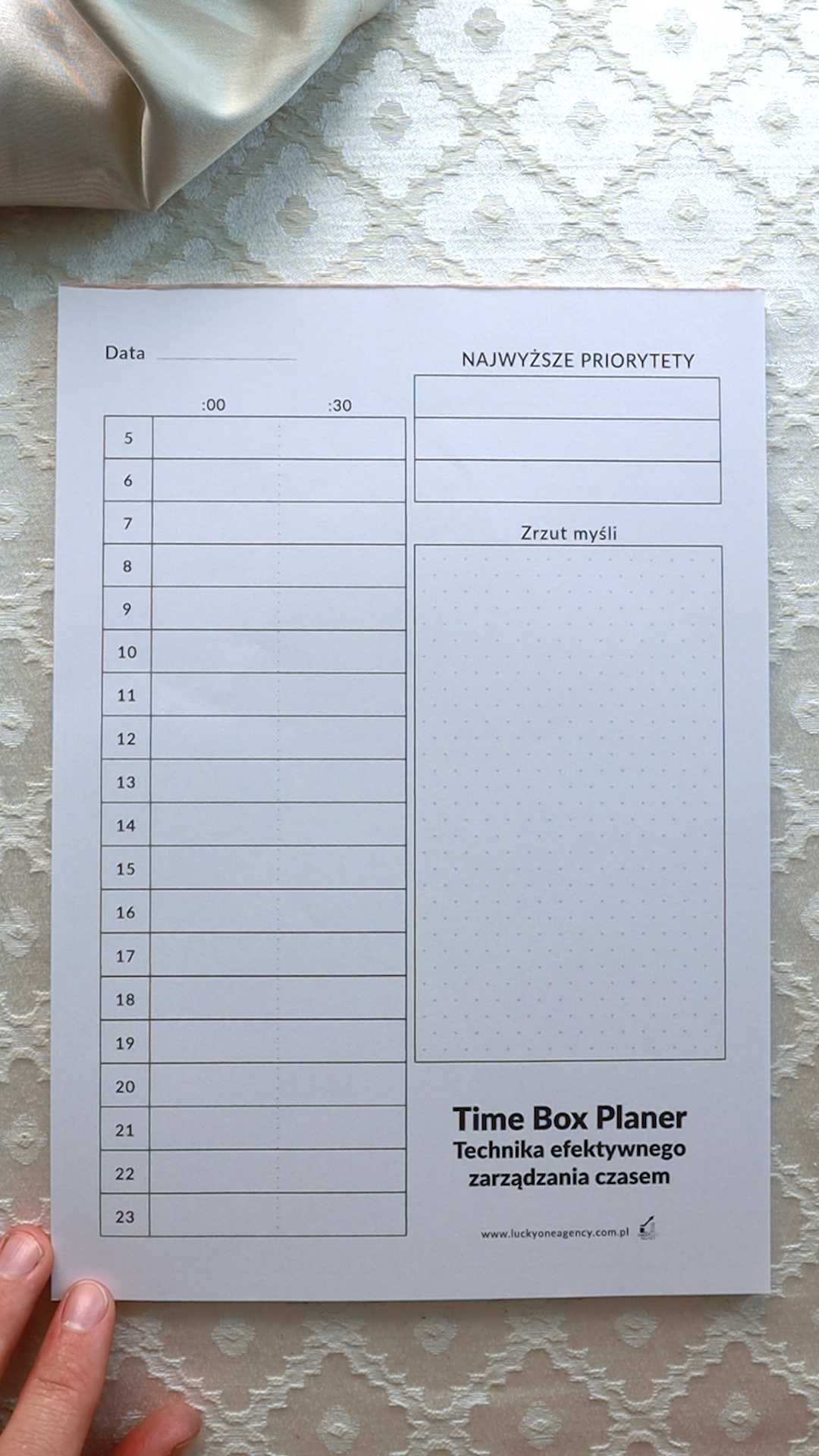 Time Box Planer listy zadań Notatnik godzinowy, Zarządzanie czasem