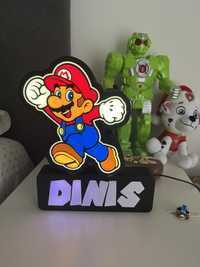Super Mario 3D com luzes com nome a escolha Impressao 3D