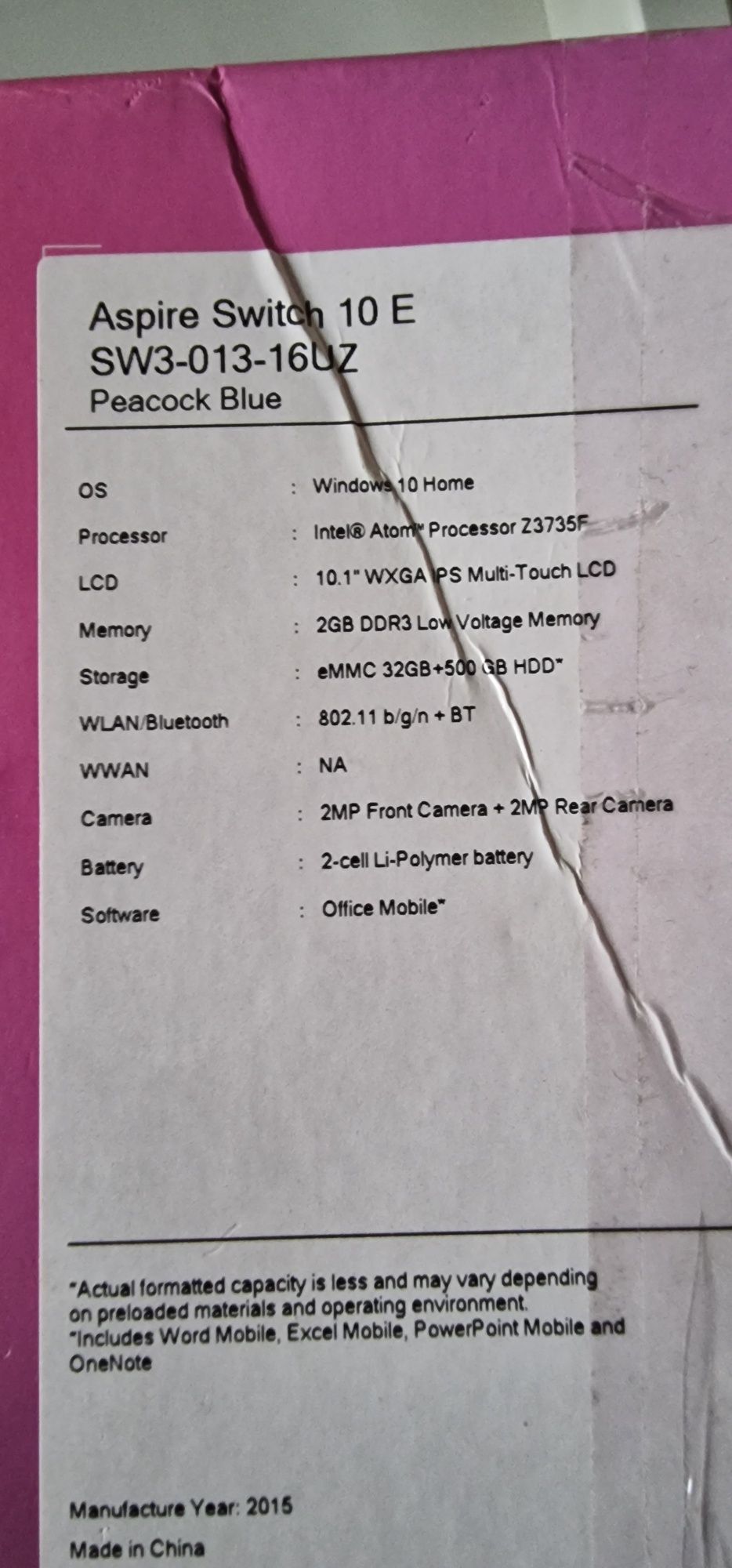 Acer aspire switch 10E