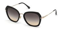 Tom Ford KENYAN - Women's Sunglasses - Shiny Black/Smoke Gradient