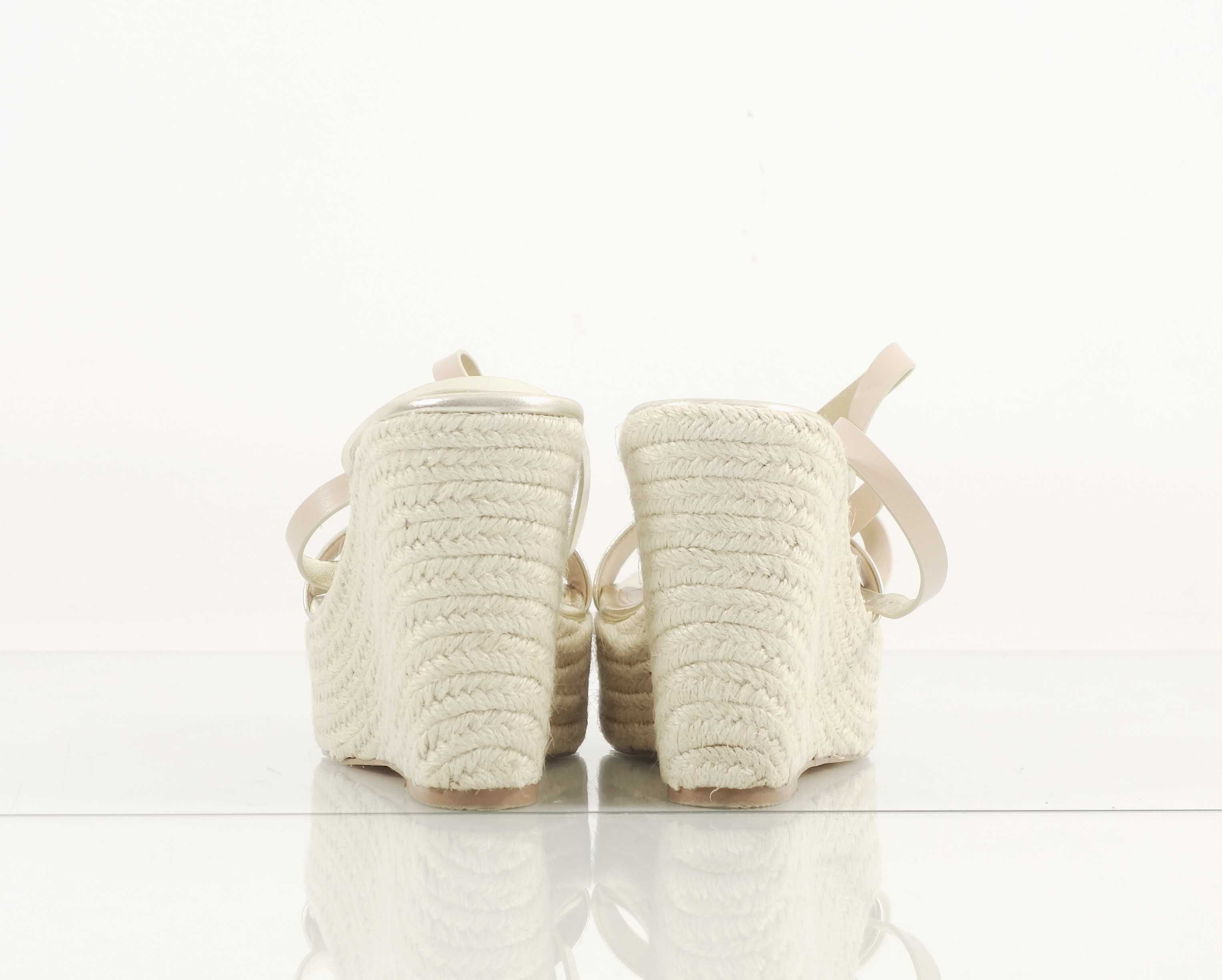 Even&Odd Nowe Sandały Espadryle na koturnie gold złote * 36
