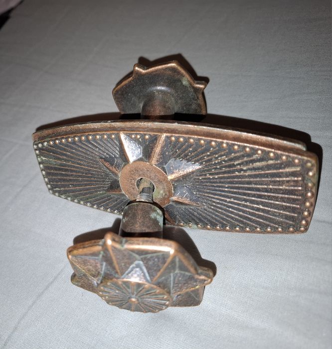 Klamka,  gałka mosiężna, PRL, vintage