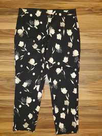 Next Petite Czarne Spodnie w kwiaty Rozmiar 38 R /uk 10