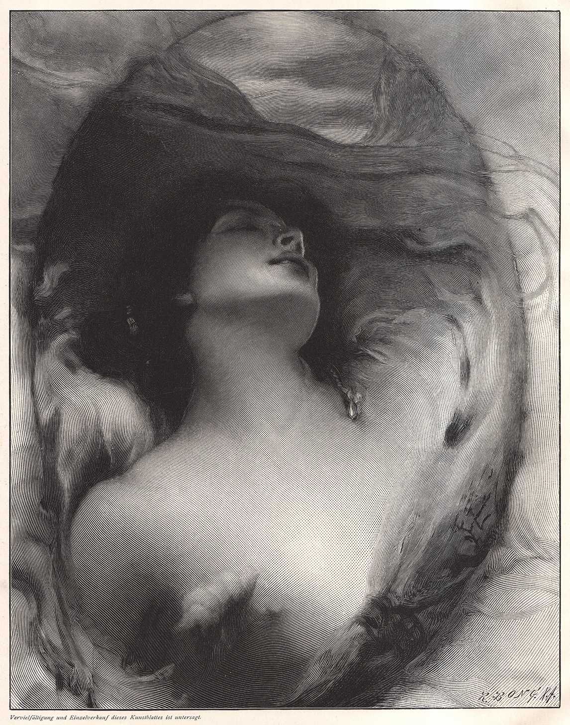 Franciszek Żmurko: Leda. Wyjątkowo piękny drzeworyt 1905 r. oryginał