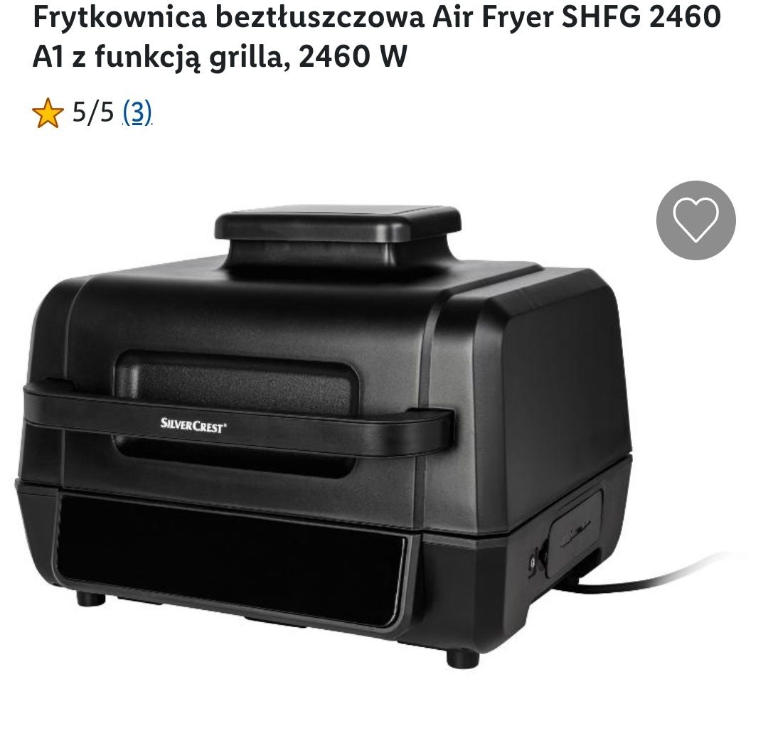 Frytkownica beztłuszczowa Air Fryer SHFG 2460 A1 z funkcją grilla