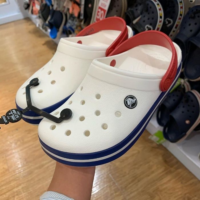 Крокс Крокбенд Білі (35 Колерів Маемо) Crocs Crocband Clog White/Red