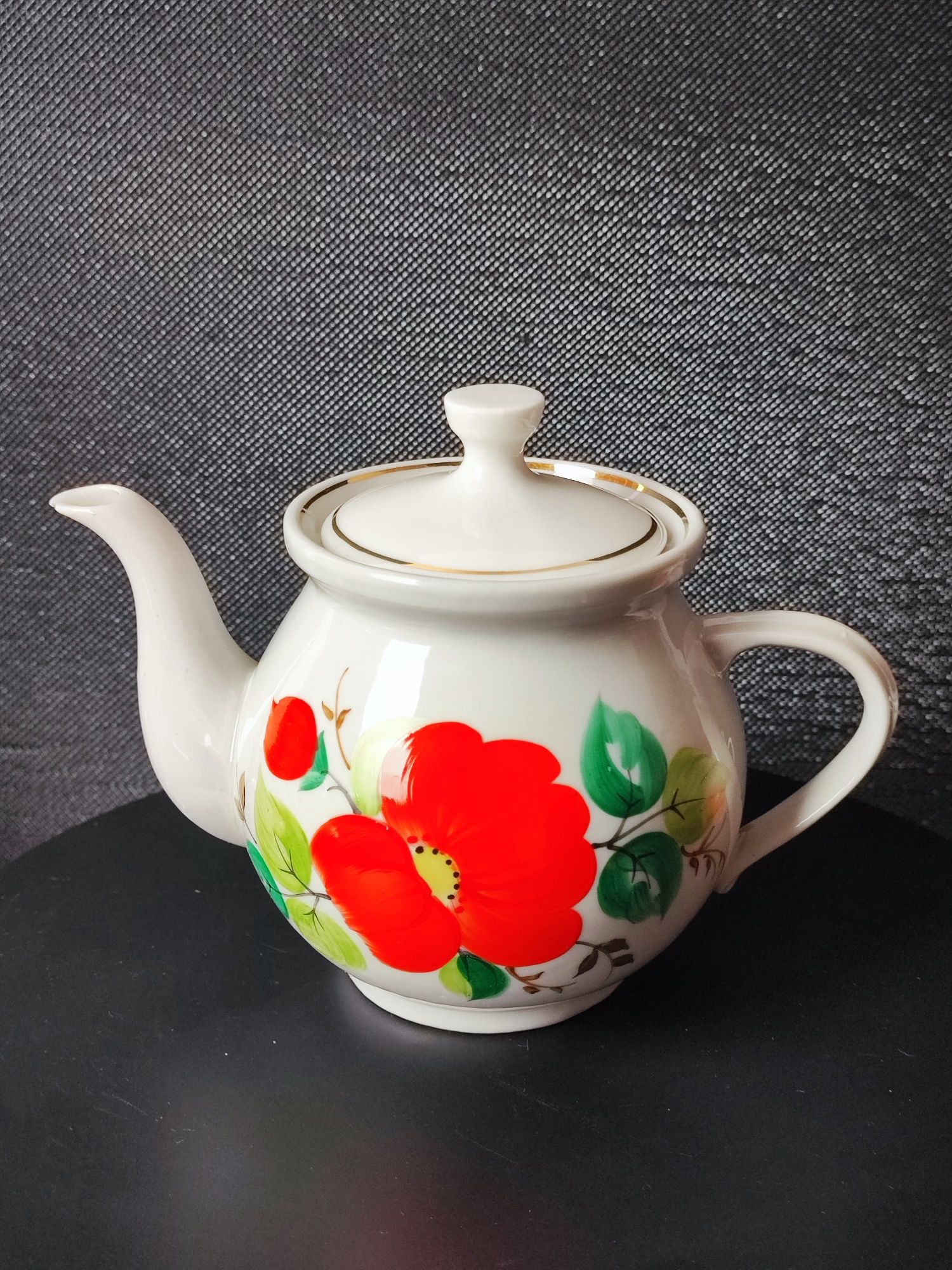 Dzbanek/czajniczek do herbaty Ręczne malowany,nowy  600 ml ZSRR 1970