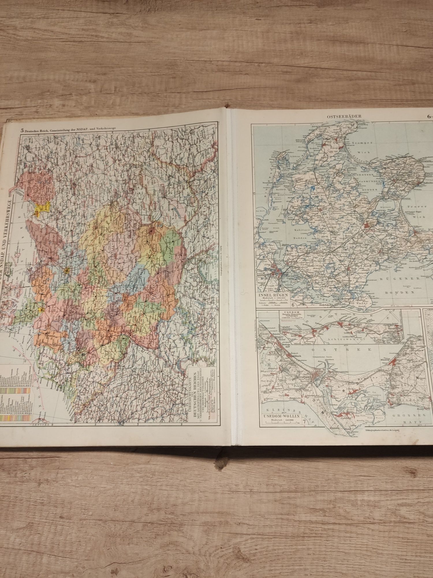 Stary przedwojennej niemiecki atlas świata 1938