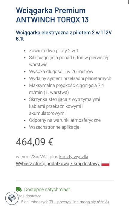 ANTWINCH TORQX 13 Wyciagarka OFFROAD Patrol Defender