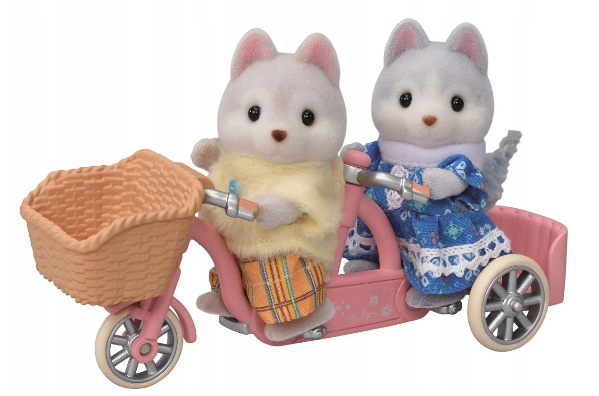 Sylvanian Families. Pieski husky na rowerze