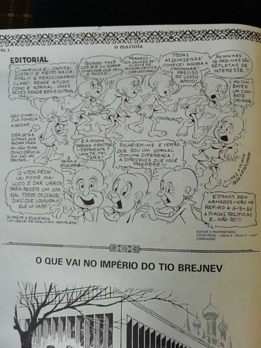 O Mariola - Quinzenário Nº 0 , 1 e 2 - Abril 1976 - Victor Péon