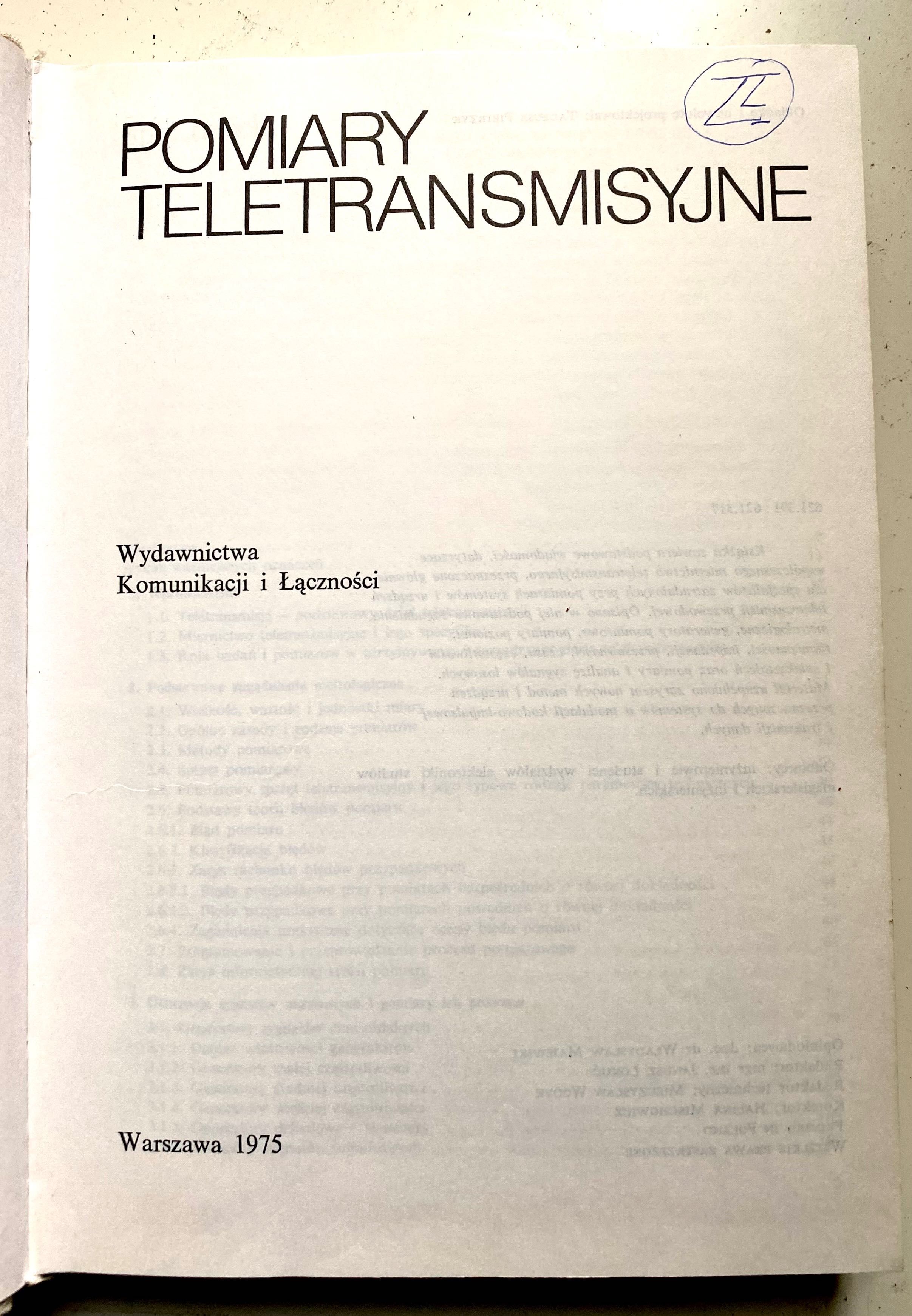 Książka Pomiary teletransmisyjne