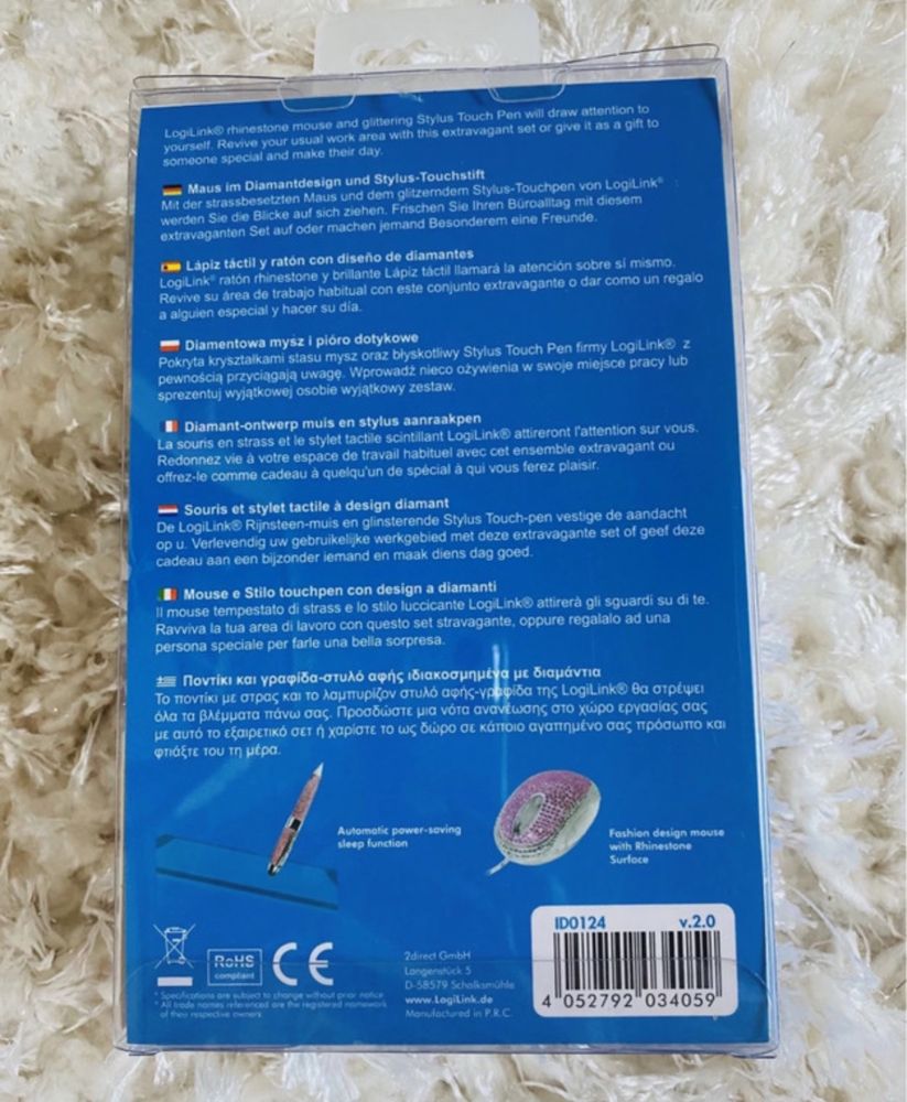 Mysz przewodowa optyczna USB ''Diamond'' 800dpi & TouchPen ID0124 Logi