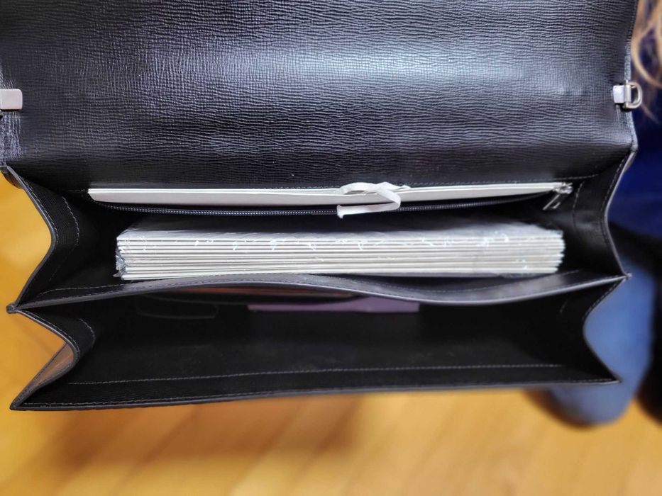 Nowa, luksusowa męska teczka Bally,  czarna, z prawdziwej skóry.
