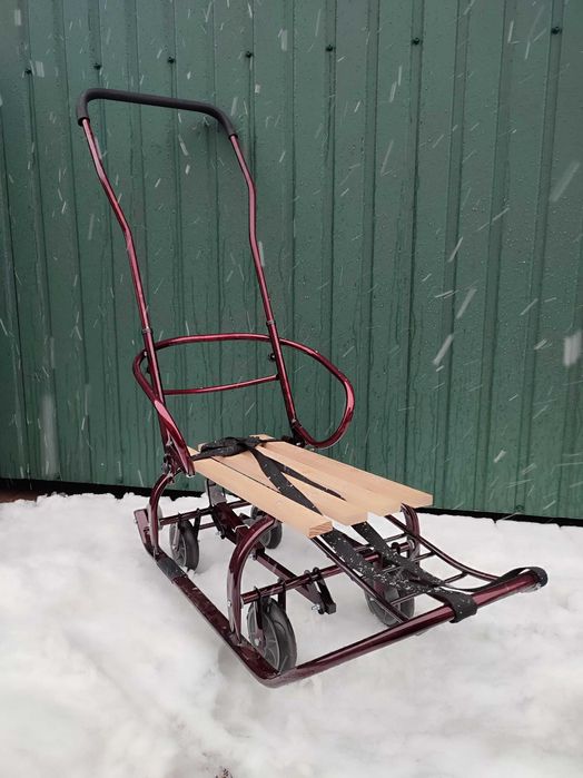 Санки на колесах "Патріот LUX" бордо