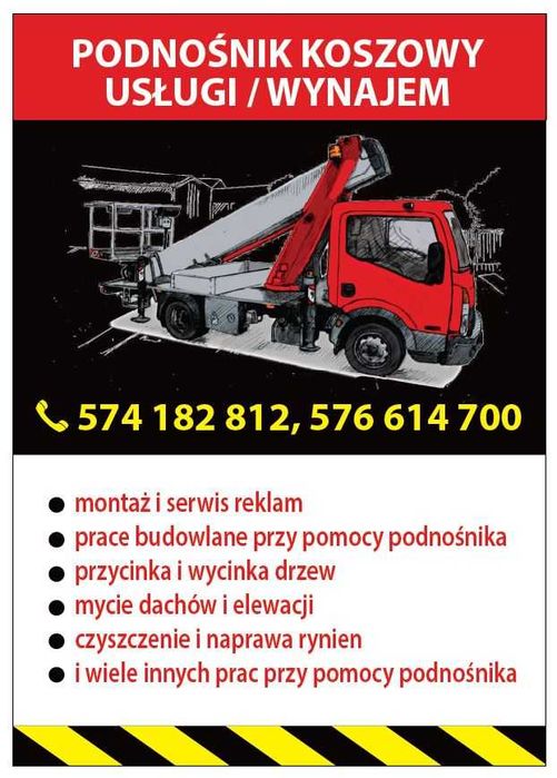 Uslugi podnosnika koszowego z operatorem