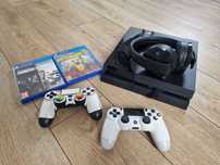 PlayStation 4 SSD 1TB + Słuchawki PS4 GOLD + 2 pady i 2 gry