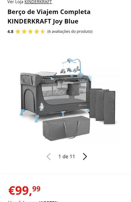 Berço de viagem Kinderkraft Joy Blue