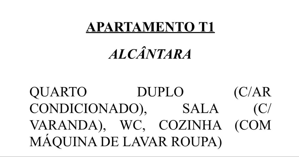 Apt. T1 p/ alugar
