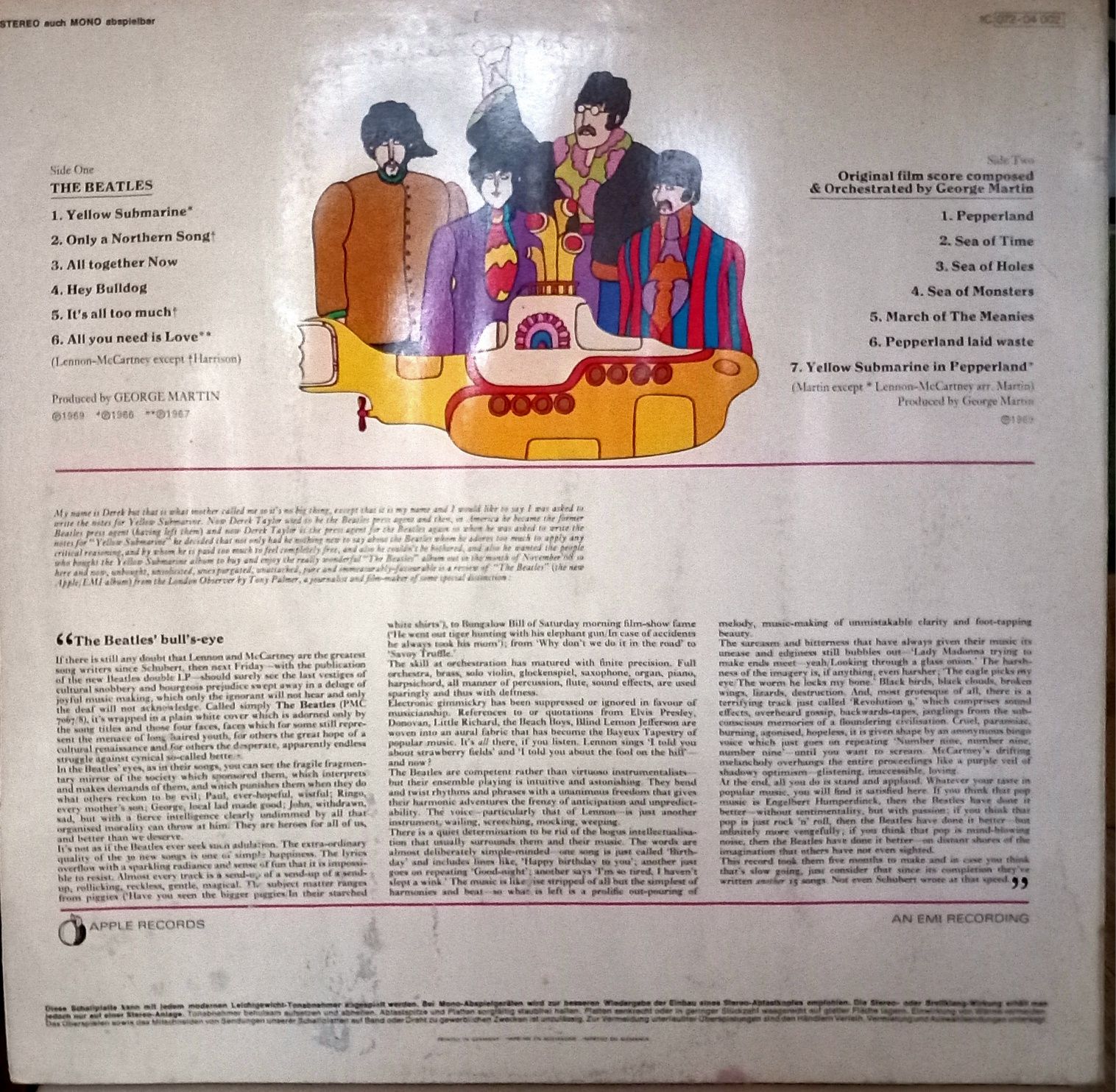 TheBeatles Winyl YellowSubmarine.LpWinylNothingIsReal LP EX