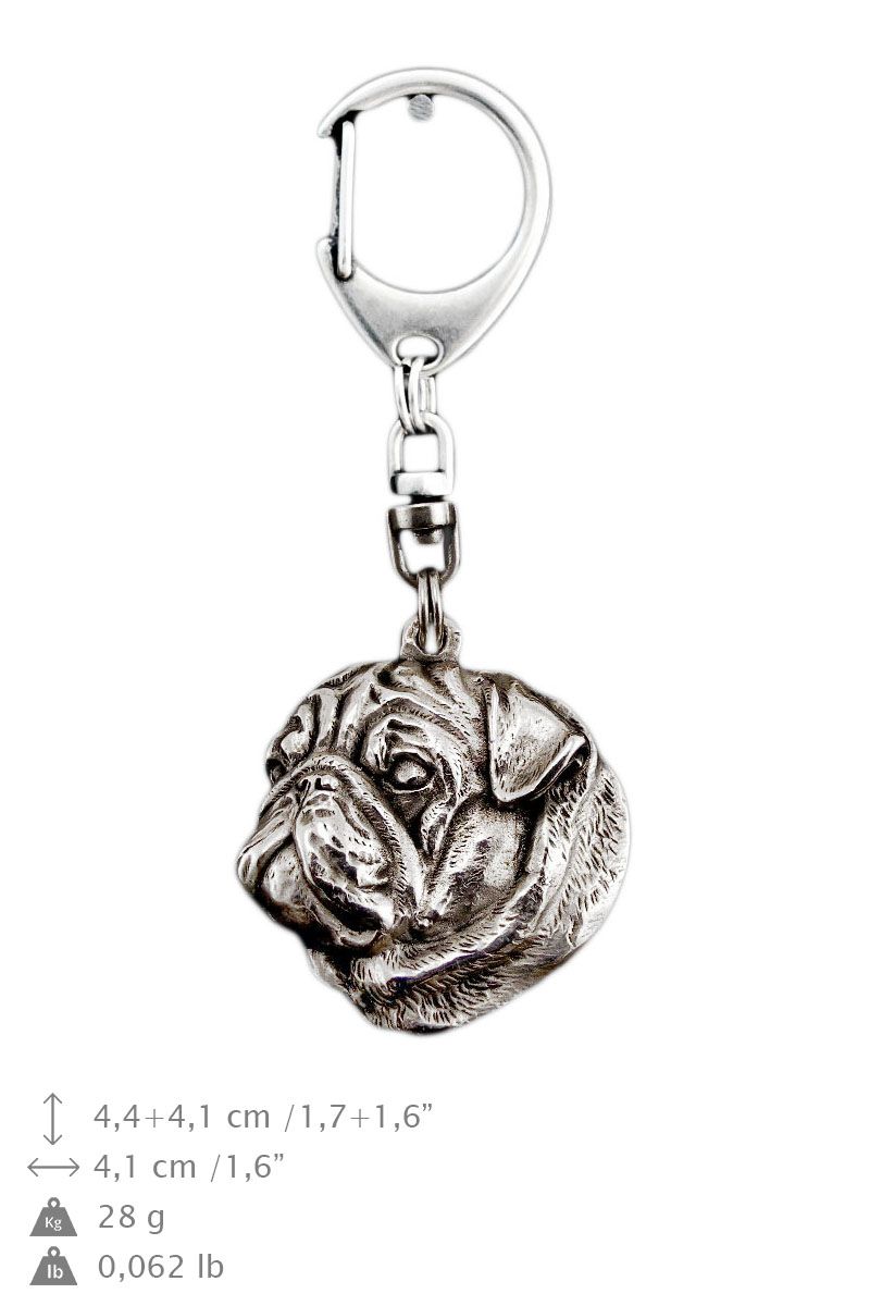 Mops, Pug I brelok posrebrzany Art-Dog