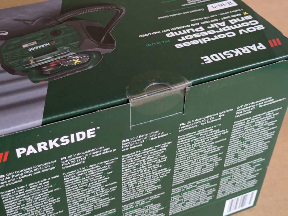 Parkside akumulatorowa sprężarka i pompka, 20V, PKA 20-Li D3