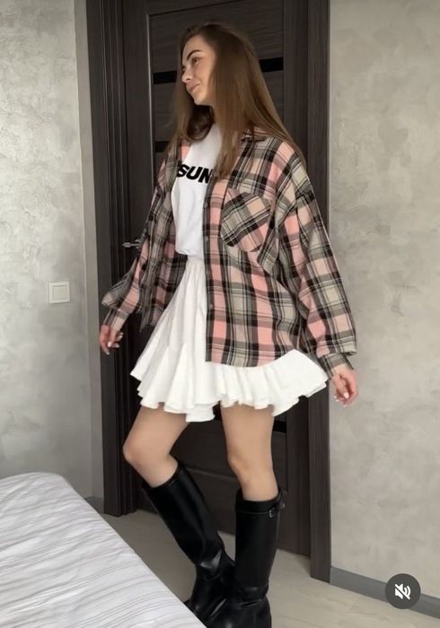 Жіноча сорочка в клітинку oversize