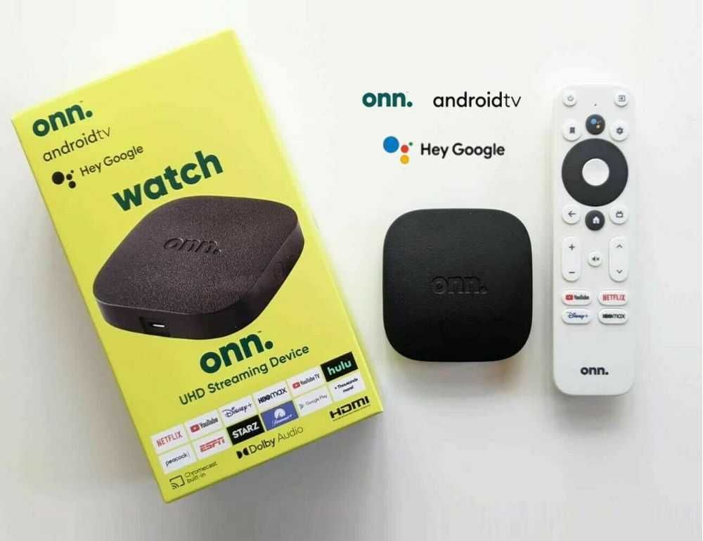 Медиаплеєр ONN Android TV 4K UHD BOX Black приставка США