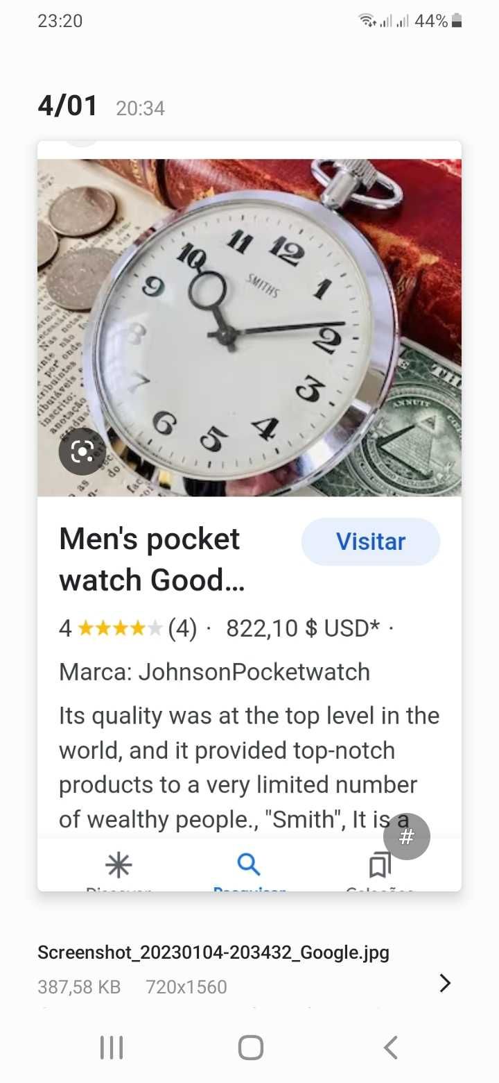 Relógio SMITHS "BIG TIME" 88mm Pocket Watch (relógio de algibeira)