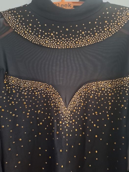 Bluzka cyrkonie złote