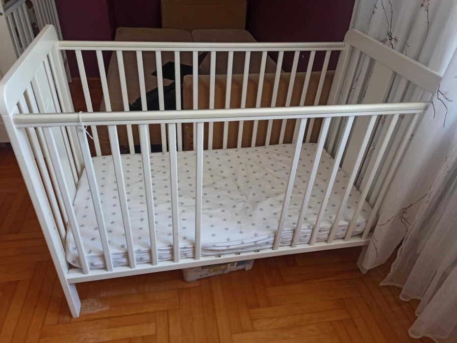 Łóżeczko dziecięce białe 120x60