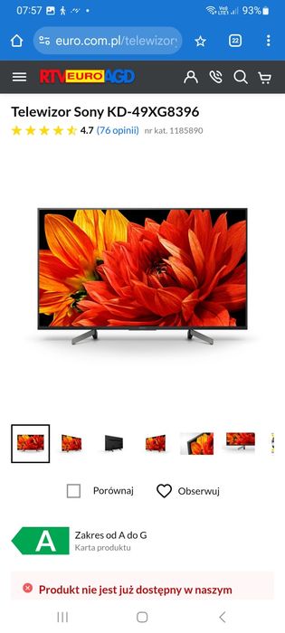 Telewizor Sony 49XG8396